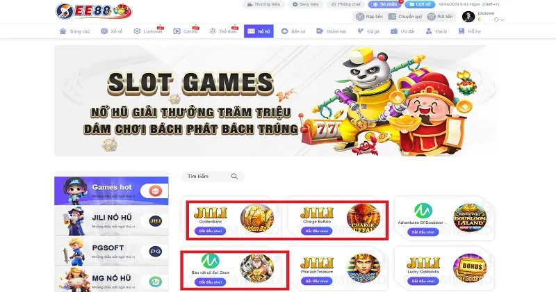 Top 3 game hot được săn đón nhất tại nổ hũ EE88